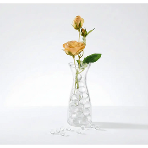 Jumbo clear waterbeads single vase with roses