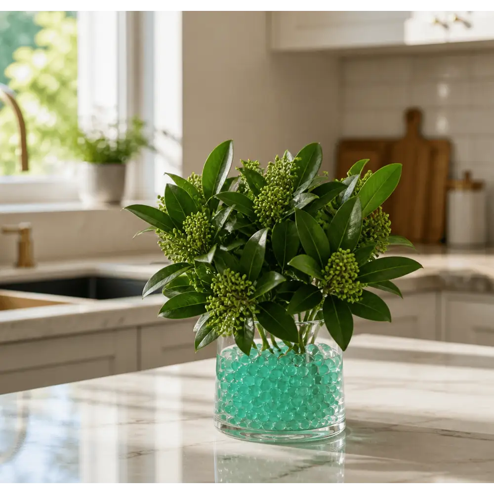 Turqoise waterbeads kitchen plant vase