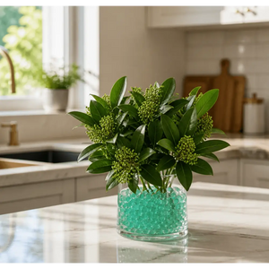 Turqoise waterbeads kitchen plant vase